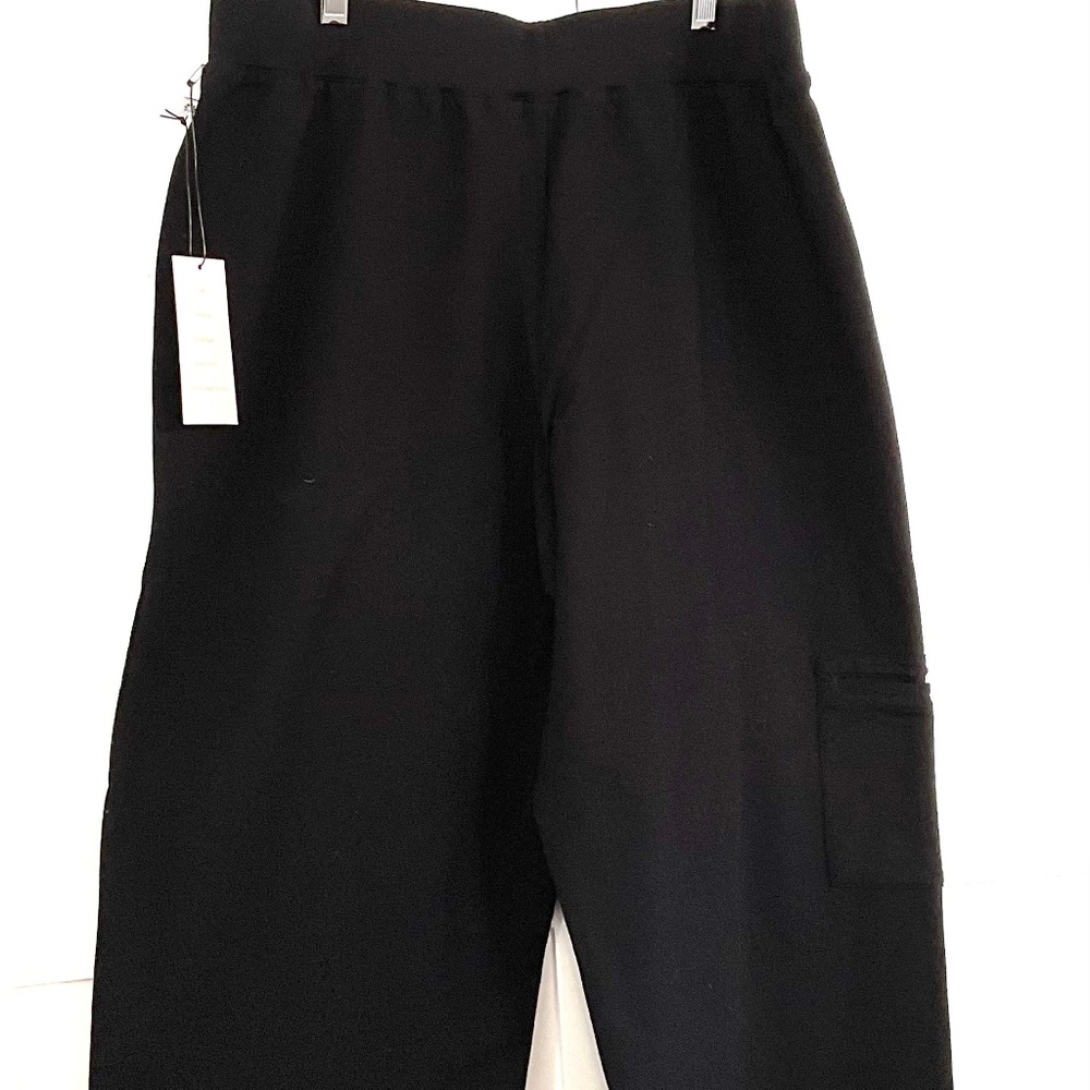 CHICOS ZENERGY KNIT CROPPED PANT COULOTS CARDIO BLACK NEW NWT SZ 3